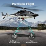 Carmanon RTF Airwolf RC Helicopter - 27:1 Scale Collectible Remote Control Helicopter with Auto-Hover, 6CH Control & Dual Batteries for Adults Beginners,TV-Accurate Air Wolf Series Model