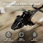 Carmanon RTF Airwolf RC Helicopter - 27:1 Scale Collectible Remote Control Helicopter with Auto-Hover, 6CH Control & Dual Batteries for Adults Beginners,TV-Accurate Air Wolf Series Model