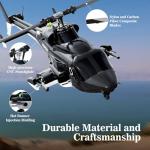 Carmanon RTF Airwolf RC Helicopter - 27:1 Scale Collectible Remote Control Helicopter with Auto-Hover, 6CH Control & Dual Batteries for Adults Beginners,TV-Accurate Air Wolf Series Model