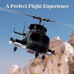 Carmanon RTF Airwolf RC Helicopter - 27:1 Scale Collectible Remote Control Helicopter with Auto-Hover, 6CH Control & Dual Batteries for Adults Beginners,TV-Accurate Air Wolf Series Model