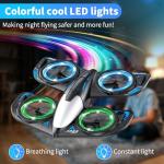 Elinoover RC Drone for Kids Beginners, Foam Remote Control Drone with Cool Lights, 360° Flip, Altitude Hold, 3 Speed ​​Modes, Collision Protection and Ease of Use, RC Airplane Quadcopter Toy Gift for Boys and Girls
