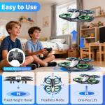 Elinoover RC Drone for Kids Beginners, Foam Remote Control Drone with Cool Lights, 360° Flip, Altitude Hold, 3 Speed ​​Modes, Collision Protection and Ease of Use, RC Airplane Quadcopter Toy Gift for Boys and Girls
