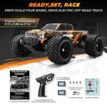 HAIBOXING 1:18 Scale RC Monster Truck 18859E, 2.4GHz Remote Control Fast RC Car 36km/h 4WD Off-Road Water-Resistant Electric Powered Vehicle with Dual Batteries, Ideal for Kids and Adults
