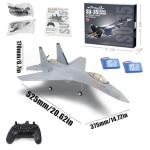 WANZRXX RC Airplane for Adult SU35 Jet 4CH Remote Control Plane RTF Tail Motor Aircraft 3D / 6G Stunt Function Fixed Wing Glider Brushless Motor Simulation Fighter Beginners 2 Batteries (Gray)