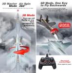 WANZRXX RC Airplane for Adult SU35 Jet 4CH Remote Control Plane RTF Tail Motor Aircraft 3D / 6G Stunt Function Fixed Wing Glider Brushless Motor Simulation Fighter Beginners 2 Batteries (Gray)