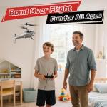 DEERC RC Helicopter for Kids, Remote Control Helicopter, Unique Design Shark Toy Helicopter with 26 Mins Flight (2 Batteries), LED Lights, Altitude Hold, Birthday Idea for Boys 8-12