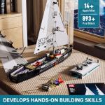 Mould King Modern Twin-Masted Sailboat Building Kits, Ocean Explorer Boat Model, House Decor for Teens to Play, Gift for 14+ Years Old and Adult 10194 (893 Pcs)