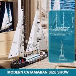 Mould King Modern Twin-Masted Sailboat Building Kits, Ocean Explorer Boat Model, House Decor for Teens to Play, Gift for 14+ Years Old and Adult 10194 (893 Pcs)