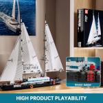 Mould King Modern Twin-Masted Sailboat Building Kits, Ocean Explorer Boat Model, House Decor for Teens to Play, Gift for 14+ Years Old and Adult 10194 (893 Pcs)