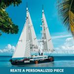 Mould King Modern Twin-Masted Sailboat Building Kits, Ocean Explorer Boat Model, House Decor for Teens to Play, Gift for 14+ Years Old and Adult 10194 (893 Pcs)