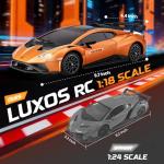 LUXOS RC Lamborghini Remote Control Car, 1:18 Scale Officially Licensed Lamboghini Toy Car, Cool RC Cars Toys for 4 5 6 7 8 9 10 11 12 Year Old Boys Kids Adults Gifts,15km/h Fast RC Drift Car (Orange)