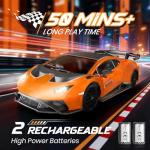 LUXOS RC Lamborghini Remote Control Car, 1:18 Scale Officially Licensed Lamboghini Toy Car, Cool RC Cars Toys for 4 5 6 7 8 9 10 11 12 Year Old Boys Kids Adults Gifts,15km/h Fast RC Drift Car (Orange)