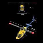 Ssccgym A60 206 Remote Controlled Helicopter Aircraft Plane 4CH RC Heli Aileronless 1/42 Scale 6-Axis Gyroscope Altitude Hovering Optical Flow Position 2Battery for Adults Beginners Yellow