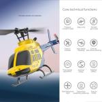Ssccgym A60 206 Remote Controlled Helicopter Aircraft Plane 4CH RC Heli Aileronless 1/42 Scale 6-Axis Gyroscope Altitude Hovering Optical Flow Position 2Battery for Adults Beginners Yellow