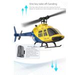 Ssccgym A60 206 Remote Controlled Helicopter Aircraft Plane 4CH RC Heli Aileronless 1/42 Scale 6-Axis Gyroscope Altitude Hovering Optical Flow Position 2Battery for Adults Beginners Yellow