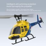 Ssccgym A60 206 Remote Controlled Helicopter Aircraft Plane 4CH RC Heli Aileronless 1/42 Scale 6-Axis Gyroscope Altitude Hovering Optical Flow Position 2Battery for Adults Beginners Yellow