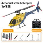 Ssccgym A60 206 Remote Controlled Helicopter Aircraft Plane 4CH RC Heli Aileronless 1/42 Scale 6-Axis Gyroscope Altitude Hovering Optical Flow Position 2Battery for Adults Beginners Yellow