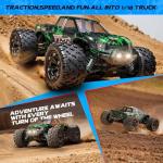 1:18 Scale All Terrain RC Cars, 40 KPH High Speed 4WD Remote Control Car with 2 Rechargeable Batteries, 4X4 Waterproof Off-Road Monster Truck, 2.4GHz Electric Vehicle Toys Gifts for Kids and Adults