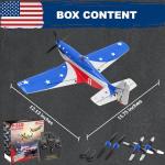 LEAMBE RC Plane 4 Channel Remote Control Airplane with 3 Modes - Ready to Fly Upgrade P51 RC Airplane for Beginners Adult with Xpilot Stabilization System & One Key Aerobatic Blue-Red