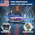 LEAMBE RC Plane 4 Channel Remote Control Airplane with 3 Modes - Ready to Fly Upgrade P51 RC Airplane for Beginners Adult with Xpilot Stabilization System & One Key Aerobatic Blue-Red