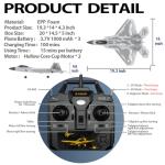 RCkuler RC Planes, 4 Channel F22 Raptor Remote Control Airplane with LED Light, 6-Axis Gyro, 3 Flight Modes, One-Key Aerobatic, Wingspan 500mm Fuselage 360mm, RTF Suitable for Outdoors and Gifts