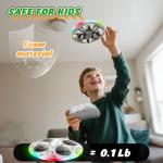 Mini UFO Drone for Kids – RC Plane Flying Airplane Toy Remote Control Helicopter with LED Lights, Auto Hover, 2 Batteries(14 Min Flight)