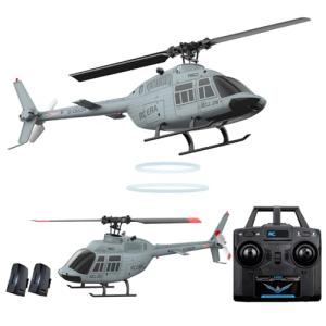 Ssccgym A60 206 Remote Controlled Helicopter Aircraft Plane 4CH RC Heli Aileronless 1/42 Scale 6-Axis Gyroscope Altitude Hovering Optical Flow Position 2Batteries for Adults Beginners/Grey