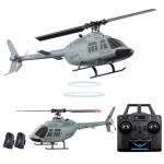 Ssccgym A60 206 Remote Controlled Helicopter Aircraft Plane 4CH RC Heli Aileronless 1/42 Scale 6-Axis Gyroscope Altitude Hovering Optical Flow Position 2Batteries for Adults Beginners/Grey