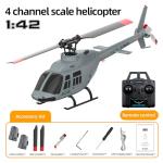 Ssccgym A60 206 Remote Controlled Helicopter Aircraft Plane 4CH RC Heli Aileronless 1/42 Scale 6-Axis Gyroscope Altitude Hovering Optical Flow Position 2Batteries for Adults Beginners/Grey