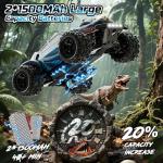 DEERC 9308E 1:16 Fast RC Cars for Boys Age 8-12 RC Monster Truck 40 KPH,All Terrain 4WD High Speed Dinosaur Truck 2 Car Shell,2.4Ghz Off-Road Remote Control Cars with 2 Batteries, Toy Gift for Kids