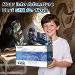 DEERC 9308E 1:16 Fast RC Cars for Boys Age 8-12 RC Monster Truck 40 KPH,All Terrain 4WD High Speed Dinosaur Truck 2 Car Shell,2.4Ghz Off-Road Remote Control Cars with 2 Batteries, Toy Gift for Kids