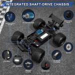 Highmall 1/16 4X4 High-Speed 50+KM/H(Peak) RC Cars Monster Truck - 390 Motor Durable axle & Suspension | 3000mAh Batteries | rc Cars Toys Christmas Birthday for Teens Aged 14+