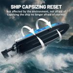 RC Boat 25KM/H High Speed Waterproof Remote Control Boat,Water Cooling, 2.4GHz Remote, 2 Batteries, LED Lights, One-Key Flip, Low Battery & Out-of-Range Alarm, Pool & Lake Racing for Kids & Adults