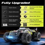 DEERC 1:14 Brushless RC Car for Adults, 43MPH 4WD Off-Road RC Truck with 7-Color LED Lights, Metal Oil Shocks, 2×7.4V High-Capacity Batteries, All-Metal Drivetrain, 3 Light Modes, 3S LiPo Compatible