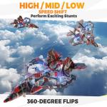 BEZGAR HQ057X RC Fighter Airplane丨Mini Drone Remote Control Jet Plane Stunt Drone for Adults & Kids Toy with Light Gift for Kids Beginner Red