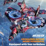 BEZGAR RC Plane, Foam Remote Control Airplane, Drone for Kids, RC Aircraft for Boys and Girls, Fighter Jet Helicopter with LED Lights, Altitude Hold, 360° Flip Stunt Rotation, Toy Airplane Red