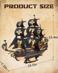 ROKR Seahorse Barque 3D Wooden Puzzle for Adult - Sailboat Model Kit, 603-Piece DIY Assembly, 1:100 Scale Sailboat MCB02