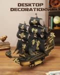 ROKR Seahorse Barque 3D Wooden Puzzle for Adult - Sailboat Model Kit, 603-Piece DIY Assembly, 1:100 Scale Sailboat MCB02