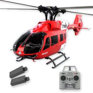Ssccgym C190 H145 6CH Remote Control Helicopter Aircraft for Adults Beginners RC Heli Single Rotor No Ailerons Maintain Altitude Hover/Optical Flow Positioning RTF 335MM (Red 2-Battery)