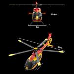 Ssccgym C190 H145 6CH Remote Control Helicopter Aircraft for Adults Beginners RC Heli Single Rotor No Ailerons Maintain Altitude Hover/Optical Flow Positioning RTF 335MM (Red 2-Battery)