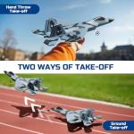 TOIBUS RC Plane, Remote Control Airplane, Drone for Kids and Beginners F-22 Glider Fighter Jet, Ready to Fly 2CH 2.4GHz Flying Toys with LED Lights, 2 Takeoff Modes, Auto Balance, 2 Batteries