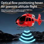 Ssccgym C190 H145 6CH Remote Control Helicopter Aircraft for Adults Beginners RC Heli Single Rotor No Ailerons Maintain Altitude Hover/Optical Flow Positioning RTF 335MM (Red 2-Battery)