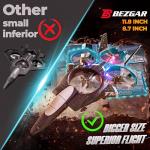 BEZGAR RC Airplane, 2.4GHZ Remote Control Airplane, Gesture Remote Control Plane, 360° Flip Fighter Jet Toy, Toys for Ages 8+ with Colorful LED Navigation Lights Blue