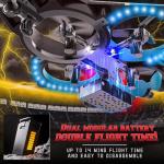 BEZGAR RC Airplane, 2.4GHZ Remote Control Airplane, Gesture Remote Control Plane, 360° Flip Fighter Jet Toy, Toys for Ages 8+ with Colorful LED Navigation Lights Blue