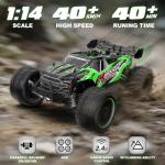 1:14 Scale RC Cars for Adults, 40+KPH High Speed Remote Control Car RC Truggy, 4x4 Off-Road Remote Control Truck, All Terrain Waterproof Electric Car for Snow, Sand, Beach with 2 x 2S Batteries