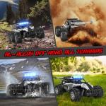 BLUEJAY Remote Control Car, 2.4GHz High Speed 33KM/H RC Cars Toys, 1:12 Monster RC Truck Off Road with LED Headlight and Rechargeable Battery Gifts for Adults Boys 8-12