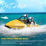 GoolRC RC Jet Boat, WLtoys WL917 16km/h High Speed Remote Control Boat, 2.4Ghz RC Jet Toys Storage Bag Led Lights Gift for Teens Adults
