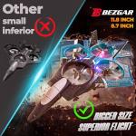 BEZGAR RC Airplane, 2.4GHZ 6-axis Gyro Remote Control Airplane, Gesture Control RC Helicopter, 360° Flip Fighter Jet Toy, Toys for Ages 8-13 with Colorful LED Navigation Lights Blue