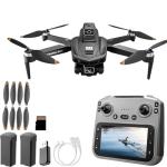 GPS Drone with 4K Camera, 4.5" LCD Display - 3,280ft RC Range, Auto return, Follow Me, Go Home, Gesture Control, One Key Takeoff/Landing, Altitude Hold,led Light ，Professional Quadcopter for Aerial Photography Control and Video Recording, Sports Racing Car Appearance, Beginner-Friendly FPV RC Quadcopter