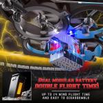 BEZGAR RC Airplane, 2.4GHZ 6-axis Gyro Remote Control Airplane, Gesture Control RC Helicopter, 360° Flip Fighter Jet Toy, Toys for Ages 8-13 with Colorful LED Navigation Lights Blue